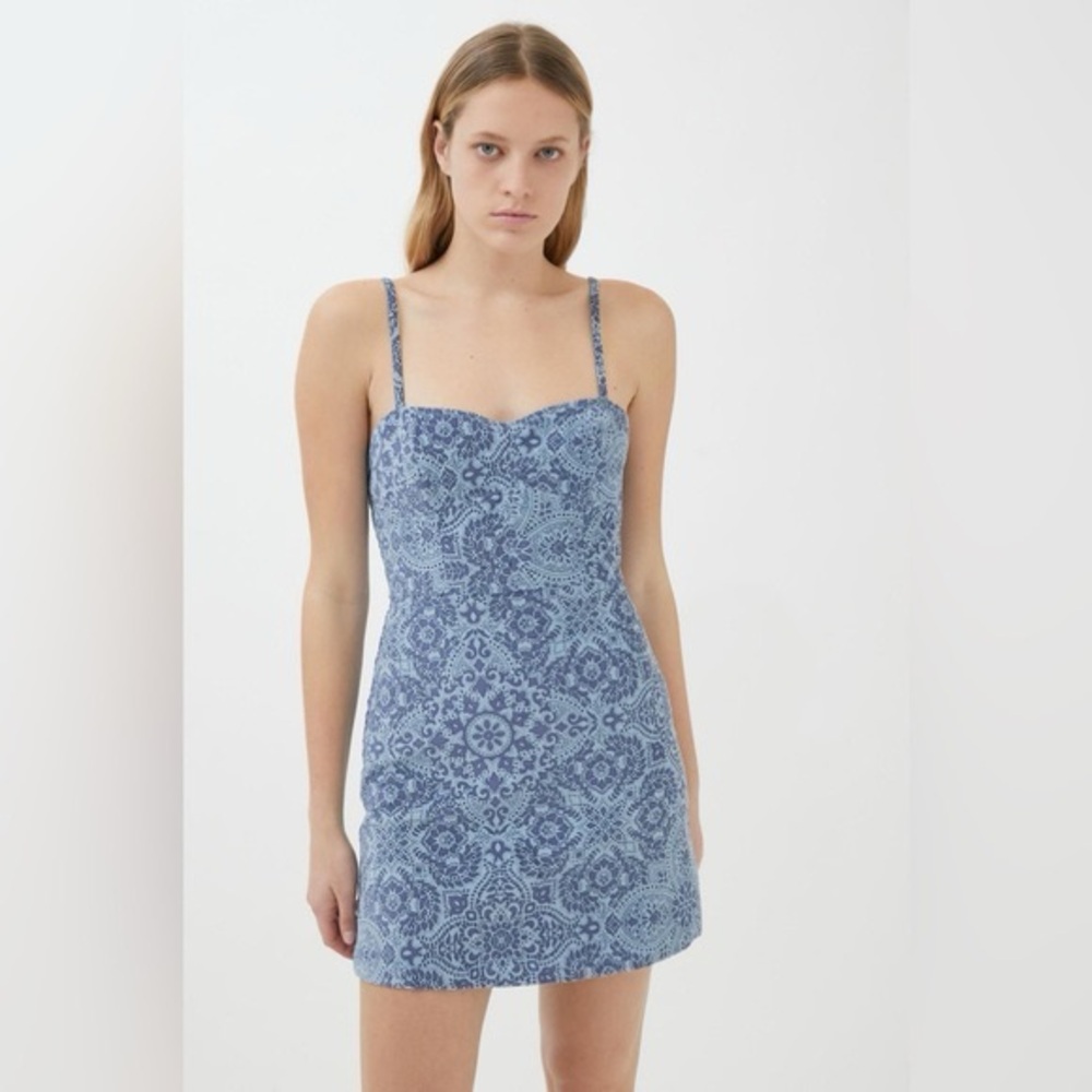Urban Outfitters Blue Patterned Mini Dress